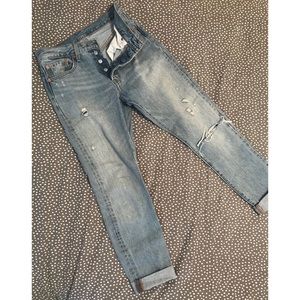 Levi’s 501s Destroyed Boyfriend Jeans Size 27